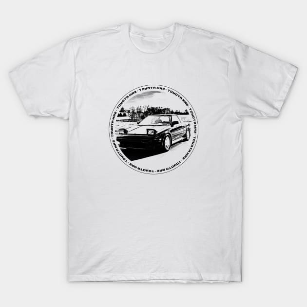 TOYOTA MR2 MK1 Black 'N White 4 T-Shirt by Cero